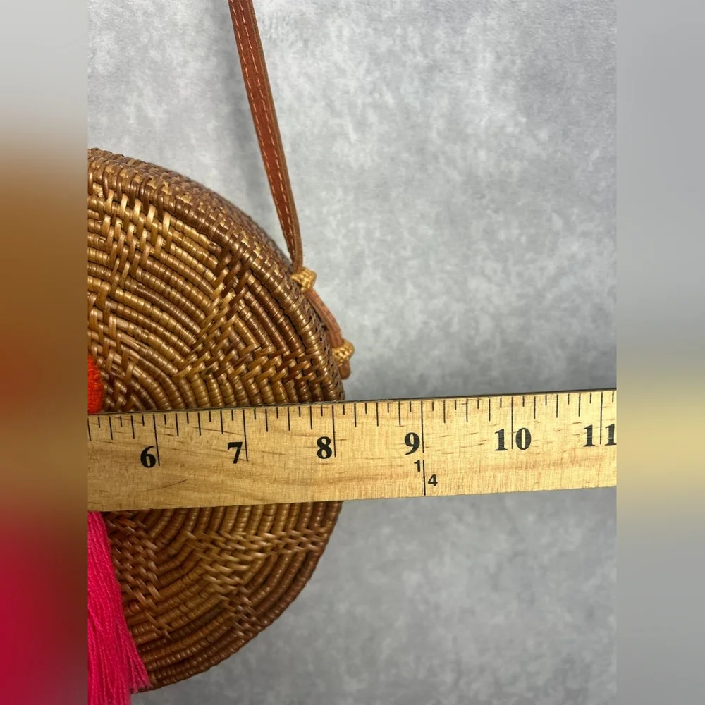 Handwoven round rattan Crossbody Beach Summer Woman bag‎